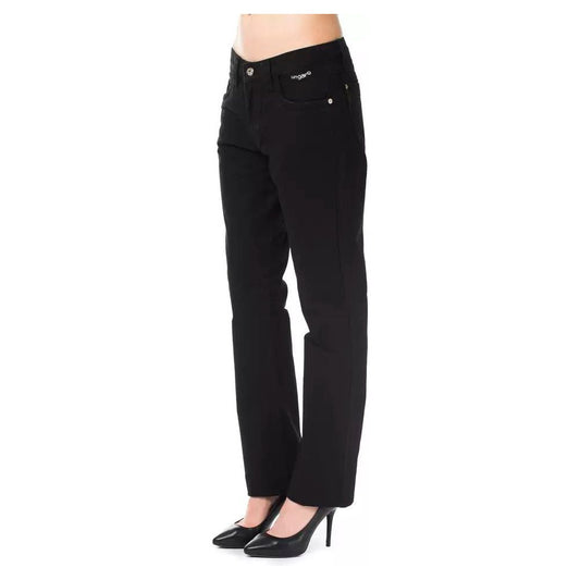 Ungaro Fever Ungaro Fever Elegant Black Cotton Blend Pants black-cotton-jeans-pant-11