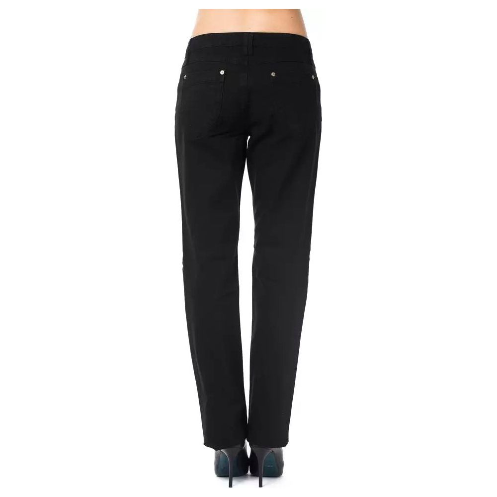 Ungaro Fever Ungaro Fever Elegant Black Cotton Blend Pants black-cotton-jeans-pant-11