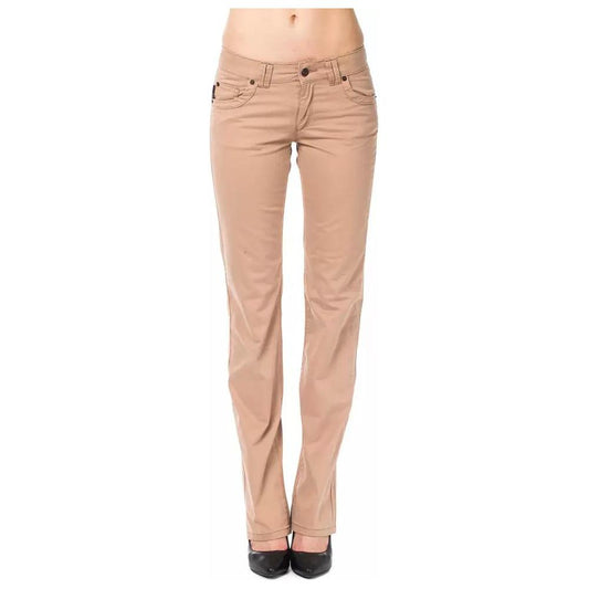 Ungaro Fever Chic Beige Regular Fit Pants for Women beige-cotton-jeans-pant-7 stock_product_image_8201_1542431857-29-5b2e13ca-0b2.jpg
