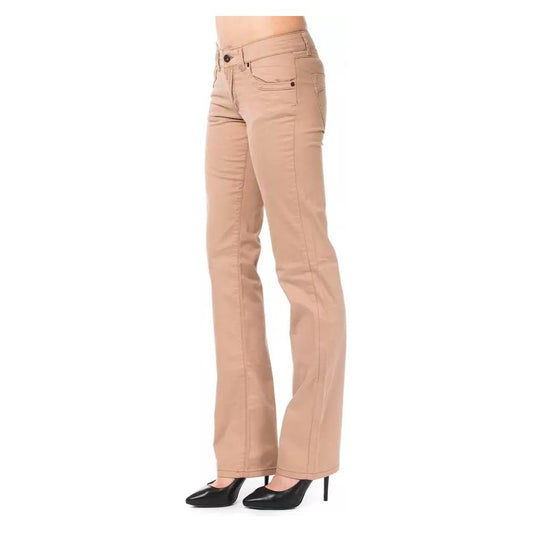 Ungaro Fever Chic Beige Regular Fit Pants for Women beige-cotton-jeans-pant-7