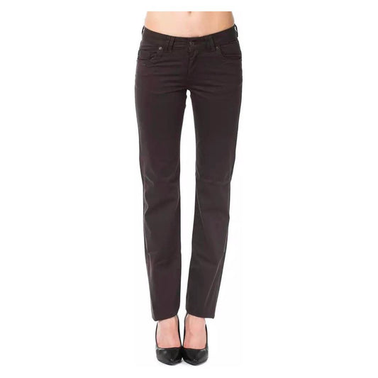 Ungaro Fever Elegant Brown Regular Fit Designer Pants brown-cotton-jeans-pant-12