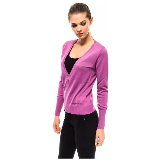 Ungaro Fever Chic V-Neck Sweater with Dazzling Applications purple-wool-sweater-4 stock_product_image_8214_403808789-23-8587b9a9-f33.jpg