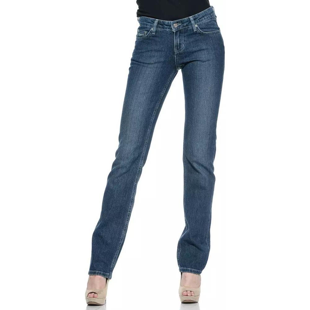 Ungaro Fever Chic Regular Fit Blue Jeans with Unique Logo Detail blue-cotton-jeans-pant-88