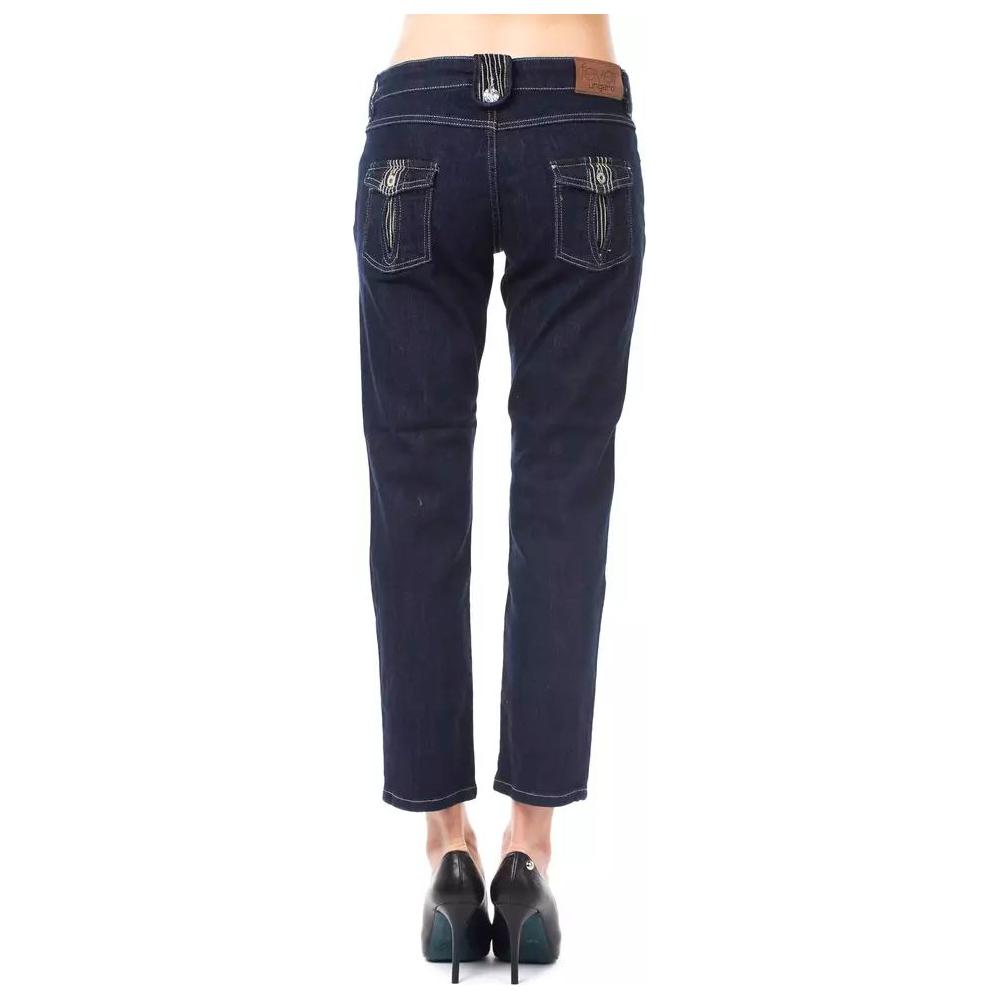 Ungaro Fever Chic Blue Capri Jeans with Button Details blue-cotton-jeans-pant-85