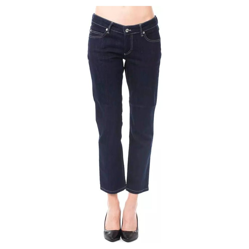 Ungaro Fever Chic Blue Capri Jeans with Button Details blue-cotton-jeans-pant-85