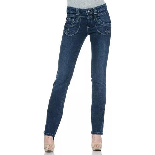 Ungaro Fever Chic Blue Cotton-Regular Fit Fever Jeans blue-cotton-jeans-pant-55