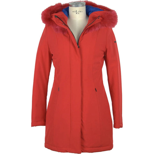 Refrigiwear Chic Red Luxury Winter Parka with Eco-Friendly Insulation red-polyester-jackets-coat-1
