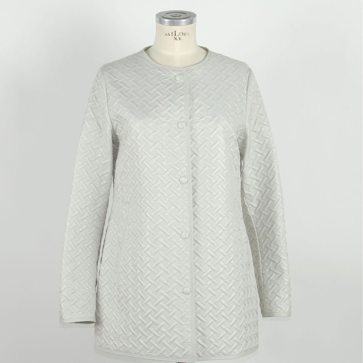 Emilio Romanelli Elegant White Snap Button Jacket white-polyester-jackets-coat-4 stock_product_image_957_1832608131-1-c0fa9298-609.jpg