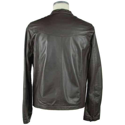 Emilio Romanelli Emilio Romanelli Elegant Leather Jacket brown-leather-jacket-1 stock_product_image_976_64272857-418d2161-9fd.jpg