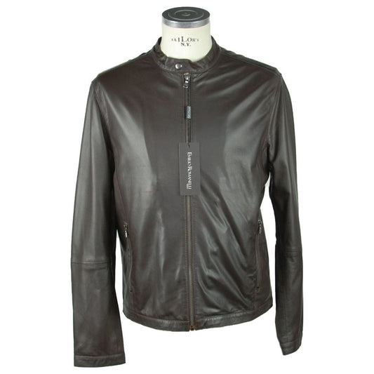 Emilio Romanelli Emilio Romanelli Elegant Leather Jacket brown-leather-jacket-1