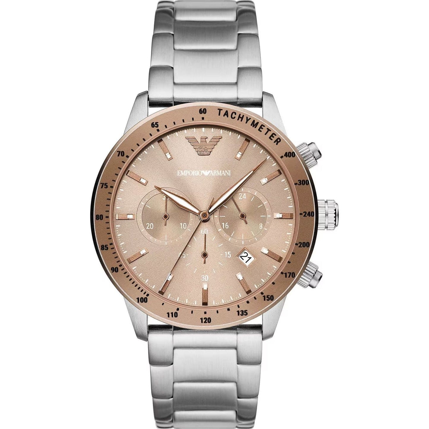 Emporio Armani Classic Chronograph Steel Men's Watch bronze-and-silver-steel-chronograph-watch