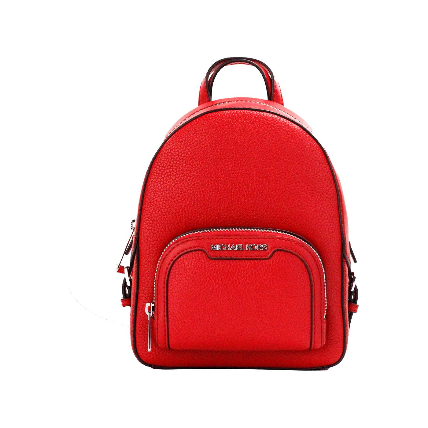 Michael Kors Jaycee Mini XS Bright Red Pebbled Leather Zip Pocket Backpack Bag jaycee-mini-xs-bright-red-pebbled-leather-zip-pocket-backpack-bag