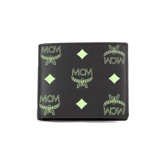 MCM Small Black Summer Green Smooth Visetos Monogram Logo Leather Bifold Wallet small-black-summer-green-smooth-visetos-monogram-logo-leather-bifold-wallet