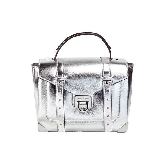 Michael Kors Manhattan Medium Silver Leather Top Handle Satchel Bag manhattan-medium-silver-leather-top-handle-satchel-bag